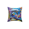 3D Seaworld Throw Pillow.
