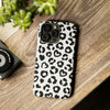 Leopard Heart Print Black and White Tough iPhone Case, Compatible with many of iPhone Models. Please See our iPhone model selection list.