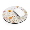 Dried Pressed Wildflower Round Mouse Pad.