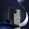 Leopard Heart Print Black and White Tough iPhone Case, Compatible with many of iPhone Models. Please See our iPhone model selection list.