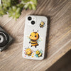 Cute Bee Stickers Clear Case, Flexi iPhone Cases. Soft iPhone case. Compatible with many of iPhone Models. Please See our iPhone model selection list.