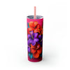 3D Flower Tumbler. Come with Straw, 20oz. Stainless Steel. Double Wall Insulation.