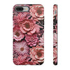Pink Floral Embroidery Tough iPhone Case. Compatible with many of iPhone Models. Please See our iPhone model selection list.