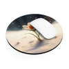 Cute Little Flower Born in the Snow Round Mouse Pad.