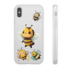 Cute Bee Stickers Clear Case, Flexi iPhone Cases. Soft iPhone case. Compatible with many of iPhone Models. Please See our iPhone model selection list.