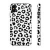 Leopard Heart Print Black and White Tough iPhone Case, Compatible with many of iPhone Models. Please See our iPhone model selection list.