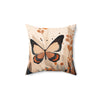 Neutral Boho Butterfly Throw Pillow.