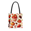 Strawberry Pattern tote bag, Shopping Bag, Grocery Bag, Library Bag. Three Sizes to Choose From.