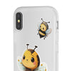 Cute Bee Stickers Clear Case, Flexi iPhone Cases. Soft iPhone case. Compatible with many of iPhone Models. Please See our iPhone model selection list.