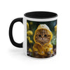 Cute little kitten wearing raincoat, coffee mug, Tea mug.