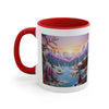 3D Embroidered Winter Landscape Mug, Coffee Mug, Tea Mug. 3D Landscape Mug.