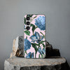 Blue Floral Pattern Flexi Samsung phone Case. Soft phone Case. Compatible with many of Samsung Models. Please See our Samsung model selection list.