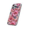 Pink Floral Embroidery Flexi iPhone Cases. Soft iPhone case. Compatible with many of iPhone Models. Please See our iPhone model selection list.