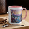 3D Embroidered Winter Landscape Mug, Coffee Mug, Tea Mug. 3D Landscape Mug.