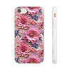 Pink Floral Embroidery Flexi iPhone Cases. Soft iPhone case. Compatible with many of iPhone Models. Please See our iPhone model selection list.
