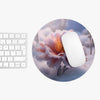 Flower Bloom in the Snow Round Mouse Pad.