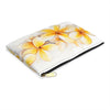 Plumeria flower cosmetic bag, accessory pouch.
