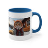 Selfie Cat at the ski resort Mug, coffee mug, Tea mug.