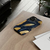 Gold Teal Feathers Tough iPhone Case, Compatible with many of iPhone Models. Please See our iPhone model selection list.