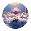 Little Flower Born in the Snow Round Mouse Pad.