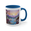 3D Embroidered Winter Landscape Mug, Coffee Mug, Tea Mug. 3D Landscape Mug.