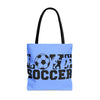 Soccer tote bag, Love Soccer Shopping Bag, Grocery Bag, Library Bag. Three Sizes to Choose From.