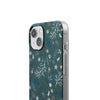 Dragonfly and Floral Patterns Dark Green Background Flexi iPhone Cases. Soft iPhone case. Compatible with many of iPhone Models. Please See our iPhone model selection list.