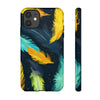 Turquoise Teal Feathers Tough iPhone Case, Compatible with many of iPhone Models. Please See our iPhone model selection list.