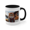 Selfie Cat at the ski resort Mug, coffee mug, Tea mug.