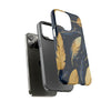 Gold Teal Feathers Tough iPhone Case, Compatible with many of iPhone Models. Please See our iPhone model selection list.