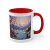3D Embroidered Winter Landscape Mug, Coffee Mug, Tea Mug. 3D Landscape Mug.