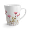 Pressed Pink Rose Latte Mug, floral latte mug, Cappuccino Mug.