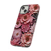 Pink Floral Embroidery Tough iPhone Case. Compatible with many of iPhone Models. Please See our iPhone model selection list.