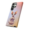 Sphynx Cat Giving Heart Tough Phone Case For Samsung. Samsung Case. Compatible with many of Samsung Models. Please See our Samsung model selection list.