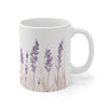 Pressed Lavender white Ceramic Mug 11oz.