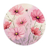 Watercolor Pink Cosmos Flowers Round Mouse Pad.