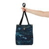 Night Sky embroidery Pattern tote bag, Shopping Bag, Grocery Bag, Library Bag. Three Sizes to Choose From.
