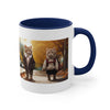 Cats are waiting for school bus Mug, coffee mug, Tea mug.