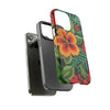 Tropical Flower Embroidery Tough iPhone Case. Compatible with many of iPhone Models. Please See our iPhone model selection list.