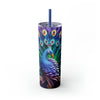 3D Peacock Tumbler. Come with Straw, 20oz. Stainless Steel. Double Wall Insulation.