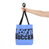 Soccer tote bag, Love Soccer Shopping Bag, Grocery Bag, Library Bag. Three Sizes to Choose From.