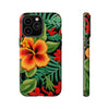 Tropical Flower Embroidery Tough iPhone Case. Compatible with many of iPhone Models. Please See our iPhone model selection list.