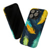Turquoise Teal Feathers Tough iPhone Case, Compatible with many of iPhone Models. Please See our iPhone model selection list.
