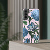 Blue Floral Pattern Flexi Samsung phone Case. Soft phone Case. Compatible with many of Samsung Models. Please See our Samsung model selection list.