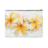 Plumeria flower cosmetic bag, accessory pouch.