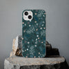 Dragonfly and Floral Patterns Dark Green Background Flexi iPhone Cases. Soft iPhone case. Compatible with many of iPhone Models. Please See our iPhone model selection list.