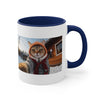 Selfie Cat at the ski resort Mug, coffee mug, Tea mug.
