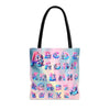 3D Unicorn Alphabet and Number tote bag, Girl Bag, Kids Library Bag. Three Sizes to Choose From.
