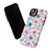 Blue and Pink Floral Tough iPhone Case, Compatible with many of iPhone Models. Please See our iPhone model selection list.