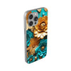 Gold and Teal 3D Flower Flexi iPhone Cases. Soft iPhone case. Compatible with many of iPhone Models. Please See our iPhone model selection list.
